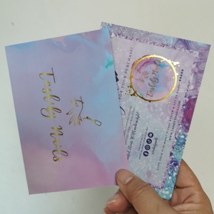 Cartes de remerciement roses personnalisées en gros avec impression sur mesure, cartes de vœux pour commandes, cartes cadeaux d'affaires, cartes d'étiquettes de shopping, estampage à chaud en feuille d'or - Product Image 4