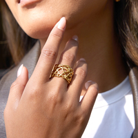 Bague ouverte réglable J&D Vintage pour femme, design en filigrane, acier inoxydable, élégante, délicate, bijoux empilables, style victorien
