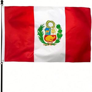 Banderas Nacionales Personalizadas de Perú, 90*150 cm, Doble Costura, 3x5 pies, para Elecciones, Interior/Exterior, con Logotipo - Product Image 1