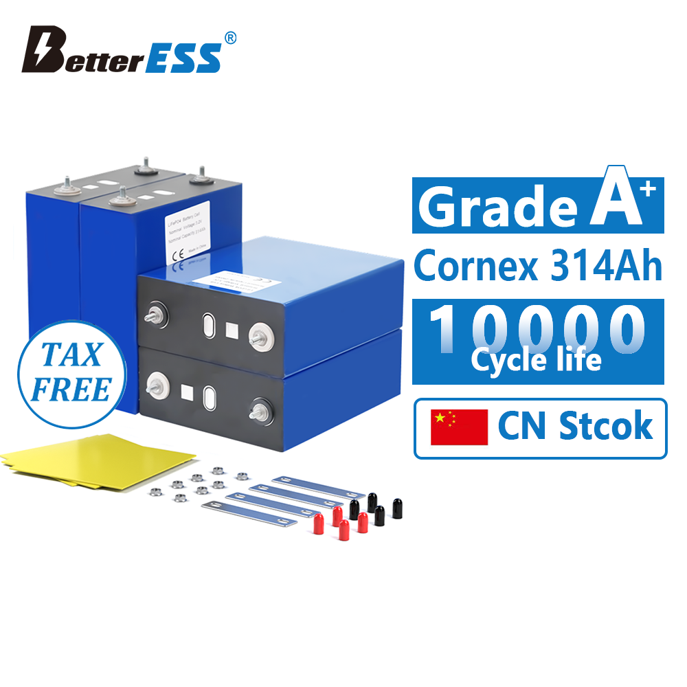 Испытанная марка-батарея Cornex 314Ah LifePO4 со шинами M6 + шинами из чистой меди + крепежные гайки + 10000 циклы + DDP + VAT Tax Free