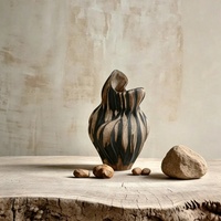 Vase en céramique de style rustique nordique, style Wabi-Sabi, écologique, peint à la main, arrangement floral, décoration d'intérieur