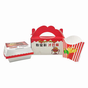 Custom Ontwerp Opvouwbare Leuke Papieren Voedselcake Verpakking Kids Wegwerp Gebakken Happy Meal Kip Kwaliteit Afhaaldoos - Product Image 1