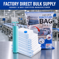 Sacs de rangement sous vide directement de l'usine, lot de 20 avec pompe électrique, sacs de compression en gros pour l'organisation de la maison