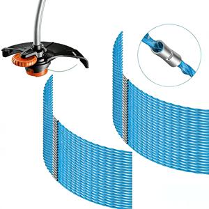 A6487 Paquete de 50 Cintas de Nylon Resistentes para Desbrozadora, 3.5mm 40cm, Azul con Hebilla, para Black&Decker GL680 GL685 GL69 - Product Image 1