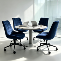 Chaise de salle à manger pivotante au design moderne, chaise de bureau élégante et chic en tissu velours pour la maison ou le bureau
