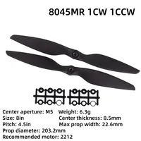 1 paire d'hélices Gemfan en fibre de carbone et nylon 8045 9045 1045 1145 1245MR pour avion multirotor RC à aile fixe