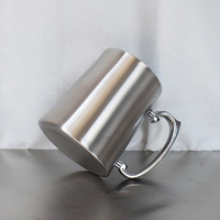 Mug à bière isotherme en acier inoxydable 304 à double paroi, 380 ml, écologique, pour fêtes et café
