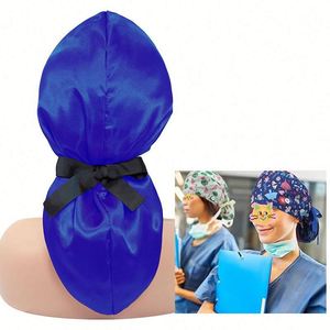 Scrub Women Nursing Surgical Cap Animals With Buttons Adjustable Breathable Turban Sweatband Tie Back <b>Hat</b> Promotion Gift - Product Image 2