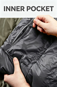 Saco de Dormir Convertible Personalizable para 3 Estaciones, Carcasa de Nailon 30D, Plumón de Pato Blanco 650FP, Se Abre a un Edredón y se Cierre con Cremallera para Camping - Product Image 3
