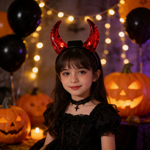 Accessoires de fête d'Halloween promotionnels : Bandeau lumineux LED personnalisé avec cornes de <span class=keywords><strong>diable</strong></span> pour pub - Product Image 4