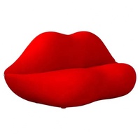 Sofá Moderno de Dos Plazas para Sala de Estar, Sofá en Forma de Labios Rojos, Estilo Sexy y Flamante