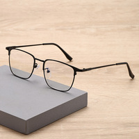 Lunettes de vue photochromiques carrées en métal unisexe, anti-lumière bleue, transition clair-gris, lunettes optiques de mode pour affaires