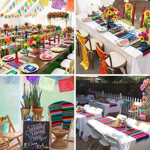 Camino de mesa de algodón con logotipo impreso personalizado, <span class=keywords><strong>manteles</strong></span> grandes <span class=keywords><strong>para</strong></span> Fiesta Mexicana, decoración de comedor, nuevo producto, punto rectangular - Product Image 4