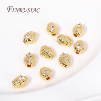 Perles entretoises plaquées or 18 carats avec zircon incrusté, de forme irrégulière, pour la fabrication de bijoux DIY faits à la main
