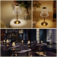 Lampe de Table Rétro Métal LED de Haute Qualité, Rechargeable USB, Sans Fil, Lumière Nuit pour Chambre, Restaurant, Résine, Ambiance Chaude, Batterie