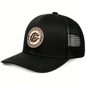 Custom logo Five Panel Embroidered Patch a Frame Structured Baseball Net Mesh Trucker <b>Hat</b> <b>Cap</b> - Product Image 1