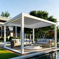 Pergola bioclimatique en aluminium avec stores automatiques à fermeture éclair latérale de qualité supérieure pour l'ombrage des balcons