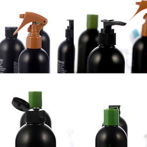 Sanle <b>Plastic</b> <b>Bottles</b> 240ml 360ml Black <b>Empty</b> Cosmetic <b>Bottles</b> for Shampoo Conditioner - Product Image 4