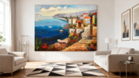 Peintures sur toile de paysages marins de villégiatures de Venise, scène lacustre, peinture acrylique peinte à la main, numéros personnalisables, facile à faire soi-même
