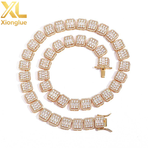 13MM <b>Iced</b> <b>Out</b> Men Hip Hop Necklace Brass CZ Jewelry <b>Chain</b> Necklace Party Gift - Product Image 1