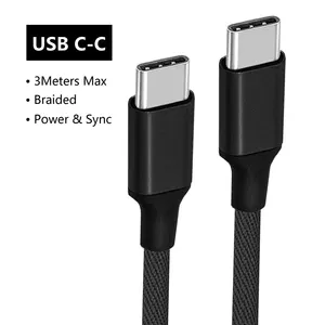 Super Quality 1M Fast Charging USB 60W Cable 3A Data Compatible Mobile Phones Earphones-Including For IPhone Samsung Users