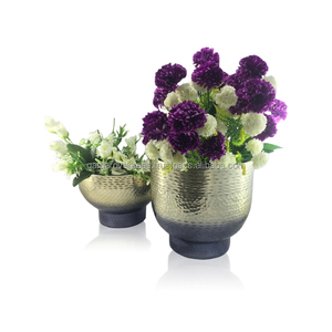 Decorative <b>Hammered</b> Aluminium Contemporary Tabletop Vase Flower Pot Home Decoration Handmade Eco-Friendly High Quality - Product Image 5