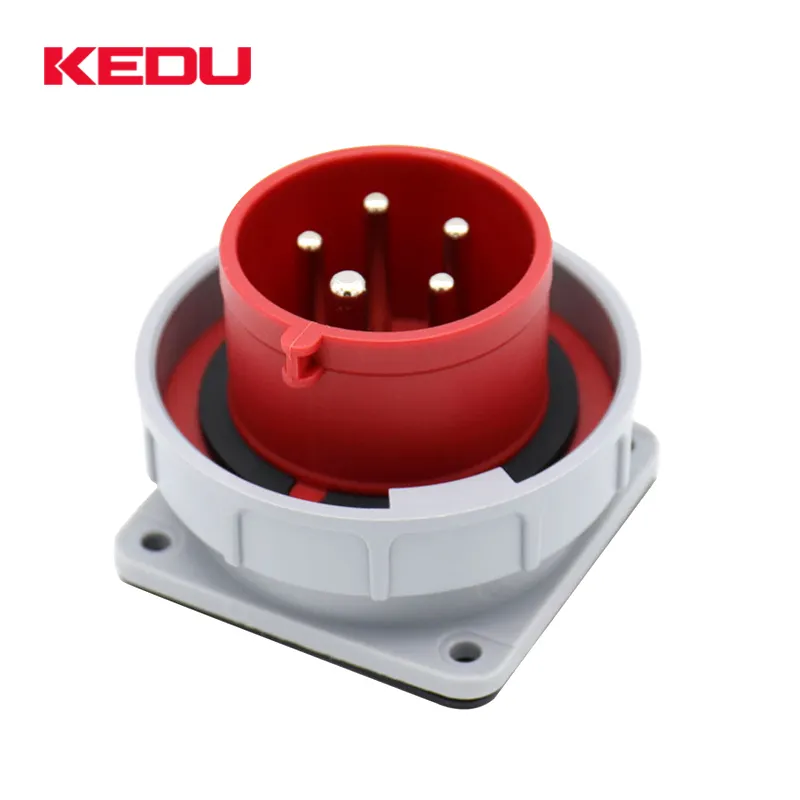 High Quality KEDU P6841 Flanged Plug 16A IP67 outdoor industrial waterproof plug P6841