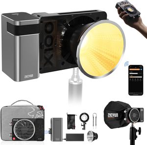 Luz de video LED ZHIYUN MOLUS X100, portátil 100W 2700K-6500K CRI 95 + TLCI 97 + con control de brillo de aplicación Bluetoot - Product Image 1