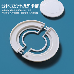 Air Conditioner Decorative Cover Square Round White ABS Wall Hole Plug Sealant For Indoor Unit Installation - Product Image 2