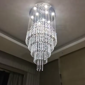 Zeal Lighting Contemporary Vintage LED Lámpara colgante Luxury Crystal Hotel Chandelier para Villa Long Staircase Application - Product Image 1