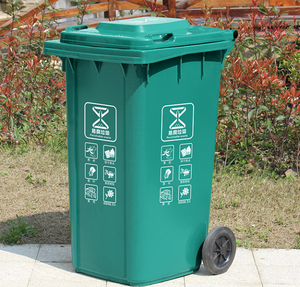 Tùy chỉnh màu sắc nhựa ngoài trời thùng rác di động thùng rác có thể với bốn bánh xe 120L 240L - Product Image 1