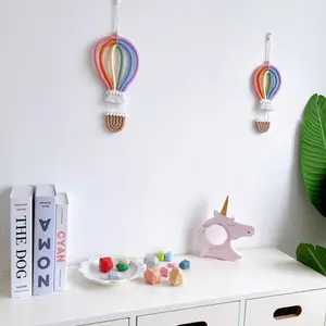 पर्यावरण के अनुकूल इन्स मैकराम सजावट खिलौने इंद्रधनुष गर्म हवा के गुब्बारे बच्चे कमरे सजावट