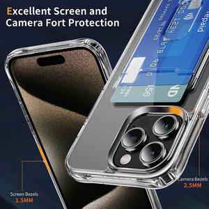 <span class=keywords><strong>Coque</strong></span> de téléphone portable Anti-chute de poche portefeuille pour iPhone 11 12 13 14 Pro Max étui de téléphone transparent pour carte de crédit pour iPhone 15 16 Pro Max - Product Image 3