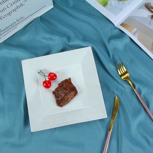 Piatti da pranzo quadrati in porcellana bianca per Hotel piatti da portata in ceramica di varie dimensioni per bistecca Pasta Snack Dessert antipasto - Product Image 3