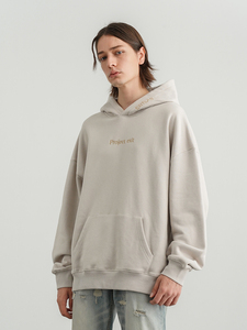 Sudadera con Capucha de Cuello Alto para Hombre, de Algodón 100%, Gruesa, de Lujo, con Bordado Personalizado, Diseño Sólido, para Otoño - Product Image 4