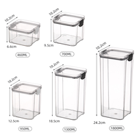 Conteneurs de stockage d'aliments hermétiques transparents pour animaux de compagnie bidons de céréales scellés organisateur de cuisine bocaux et bouteilles