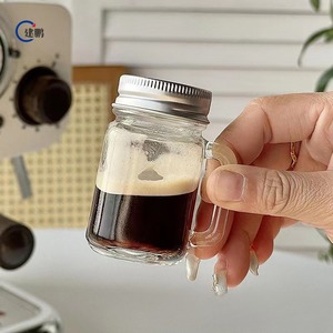 Mini Mason <span class=keywords><strong>Jar</strong></span> vuông với xử lý cà phê pha chế cup kín <span class=keywords><strong>Jar</strong></span> thủy tinh trong suốt cup bao bì thực phẩm chai - Product Image 2