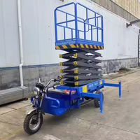 Tricycle élévateur à ciseaux électrique avec plateforme de levage aérienne mobile pour moto