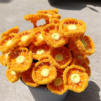 Fleur artificielle marguerite torsadée faite à la main, tige unique en fil métallique, décoration florale pour mariage et Thanksgiving