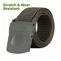 Ceinture tactique en toile de nylon pour hommes, boucle en plastique, pour la chasse, la randonnée et les sports de plein air, vente en gros