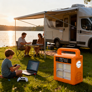 Générateur solaire Bluetooth 300W 204.8Wh MPPT, batterie de secours portable, station LiFePO4, onde sinusoïdale modifiée, USB avec LED - Product Image 6