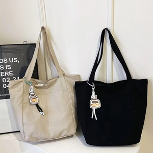 Cá nhân Túi Vải Tote túi màu be vải thị trường Tote dây kéo nhà máy bán buôn Tote Túi in Túi mua sắm - Product Image 1