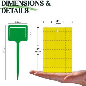 Trappola Adesiva Gialla Bifacciale per Insetti Volanti Piccoli, Efficace Controllo dei Parassiti per Frutteti e Orti - Product Image 3