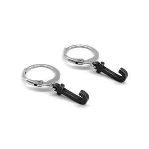 Boucles d'oreilles créoles et clous en acier titane rétro Yunnique, lettre T, en acier inoxydable 316, bijoux de mode géométriques, origine Guangzhou - Product Image 5