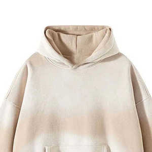 Sweat à capuche d'hiver pour homme en molleton de polyester écologique, coupe ample, grande taille, coupe-vent, avec logo personnalisé sérigraphié, poids du tissu 650g - Product Image 2