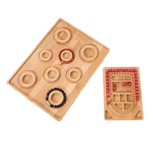 Bandeja de madera para abalorios con regla de medición para hacer pulseras, collares, manualidades, tablero de diseño de joyería, varios tamaños, madera natural - Product Image 3