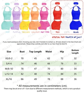 2026 Custom Logo Summer Clothes for Women Cotton Crop Halter Lace up <strong>Tops</strong> and Skirt Shorts Sets Two Piece Set Women Clothing - Product Image 2