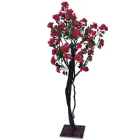 Bougainvilleia flores de seda artificiais realistas, produto de plantas naturais para área interna de bonsai
