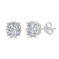 Ensemble de bijoux piercing boucles d'oreilles en diamant de laboratoire en blanc 14K femmes boucles d'oreilles 1ctw clous d'oreille en diamant véritable