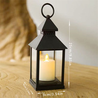 Elektronische Kerzen Klassische Windlampe Vintage Plastik-Kerzenhalter PVC LED-Laterne Traditionelle Vintage LED-Laterne